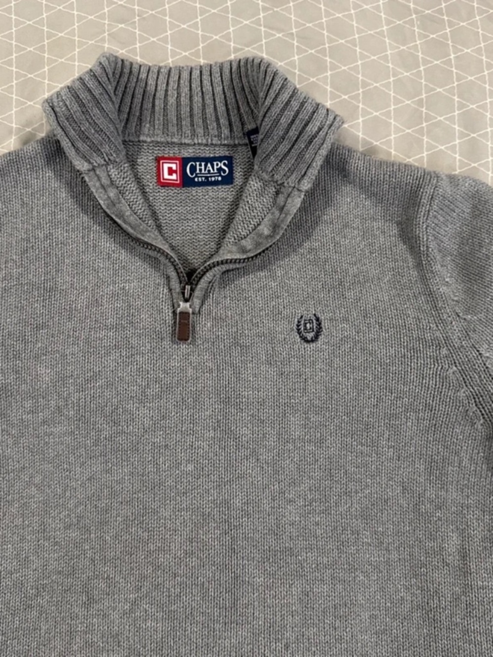 Vintage Gray Zip Sweater
